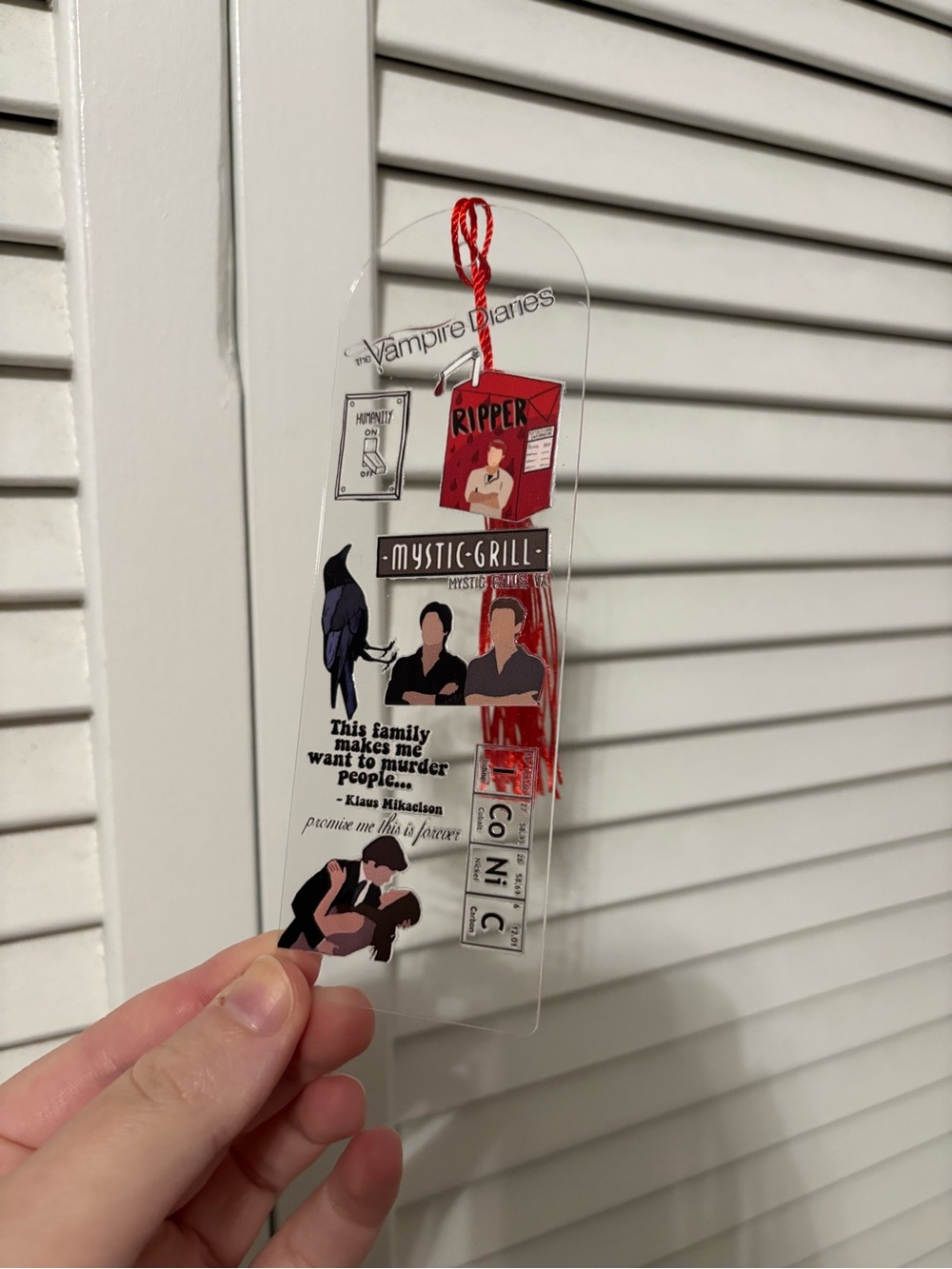 Vampire tv show fandom vibes handcrafted bookmark by me